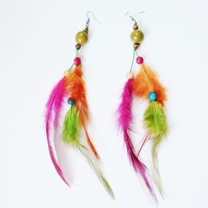 Amazon Feather Earrings New